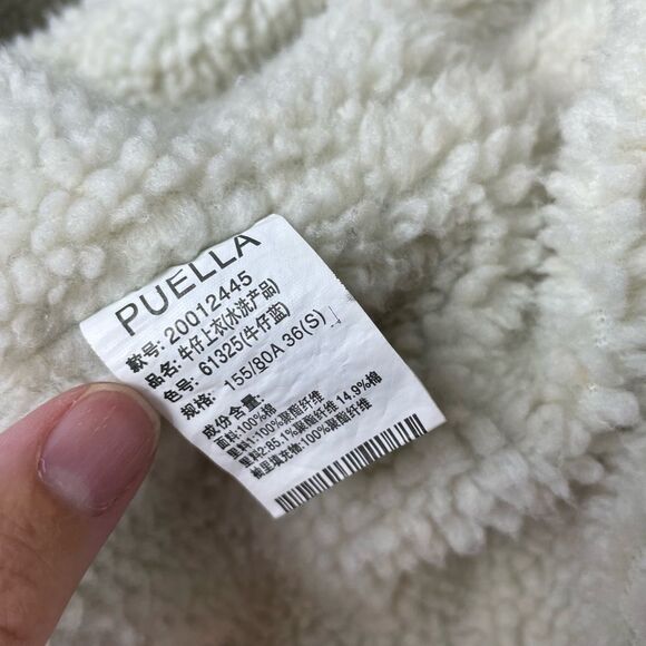 Anthro Puella Faux Shearling Lined Denim Jacket Size XS - Picture 6 of 6